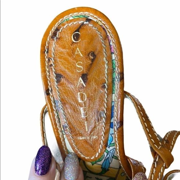 Casadei ostrich leather heeled sandals SZ 8.5 - Picture 7 of 8